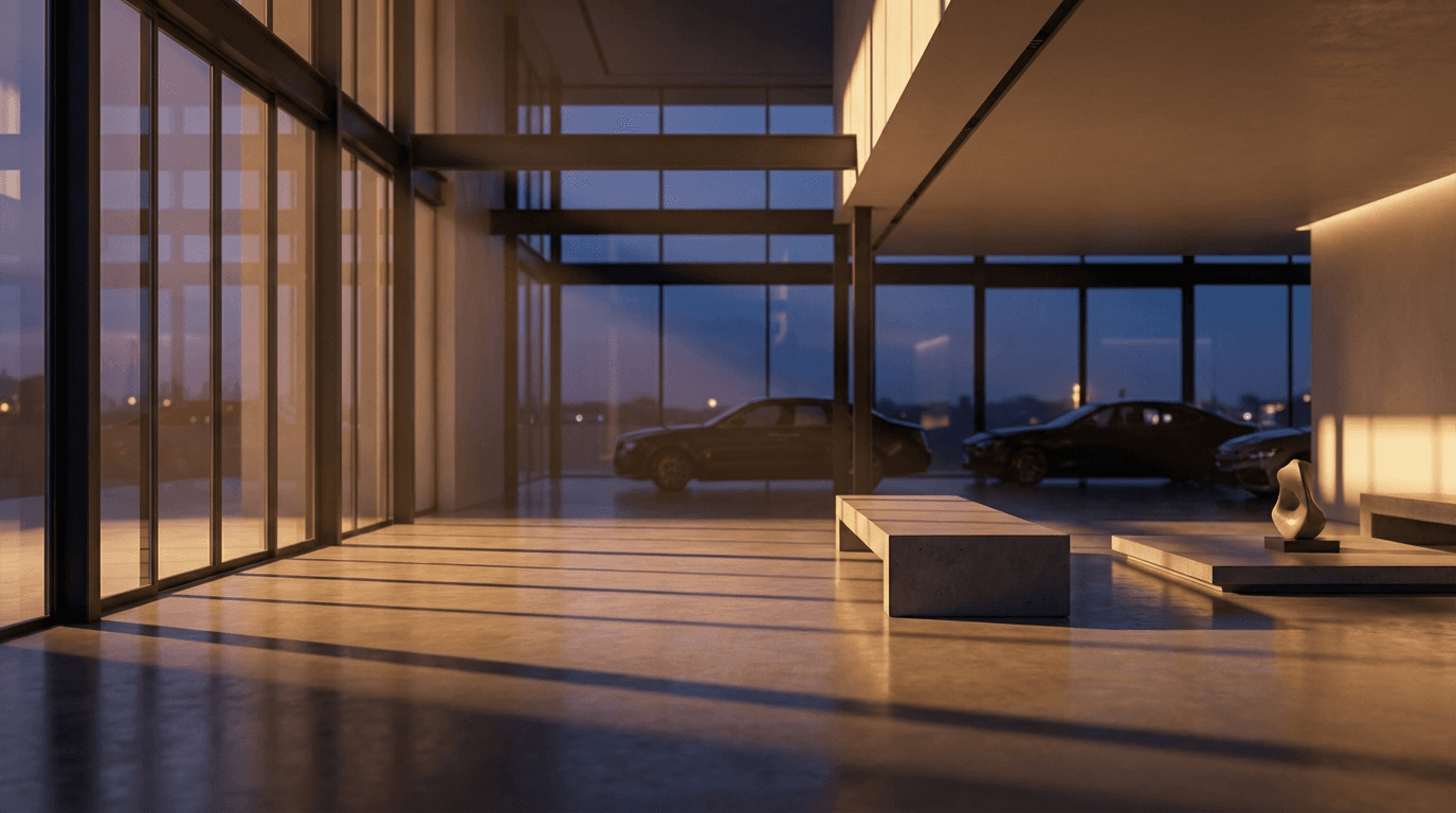 Customized lifted truck in Tampa dealership showroom with salesman